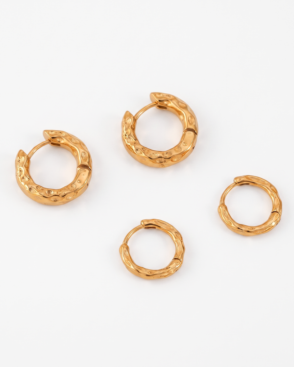 Vera - Textured hoop earrings - Stainless steel