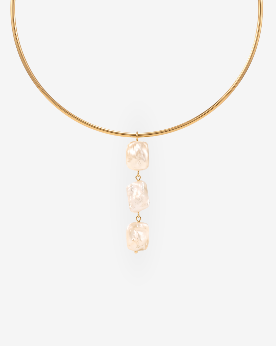 Perla - Pearl collar necklace - Stainless steel