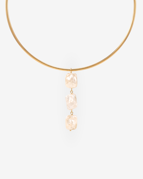 Perla - Pearl collar necklace - Stainless steel