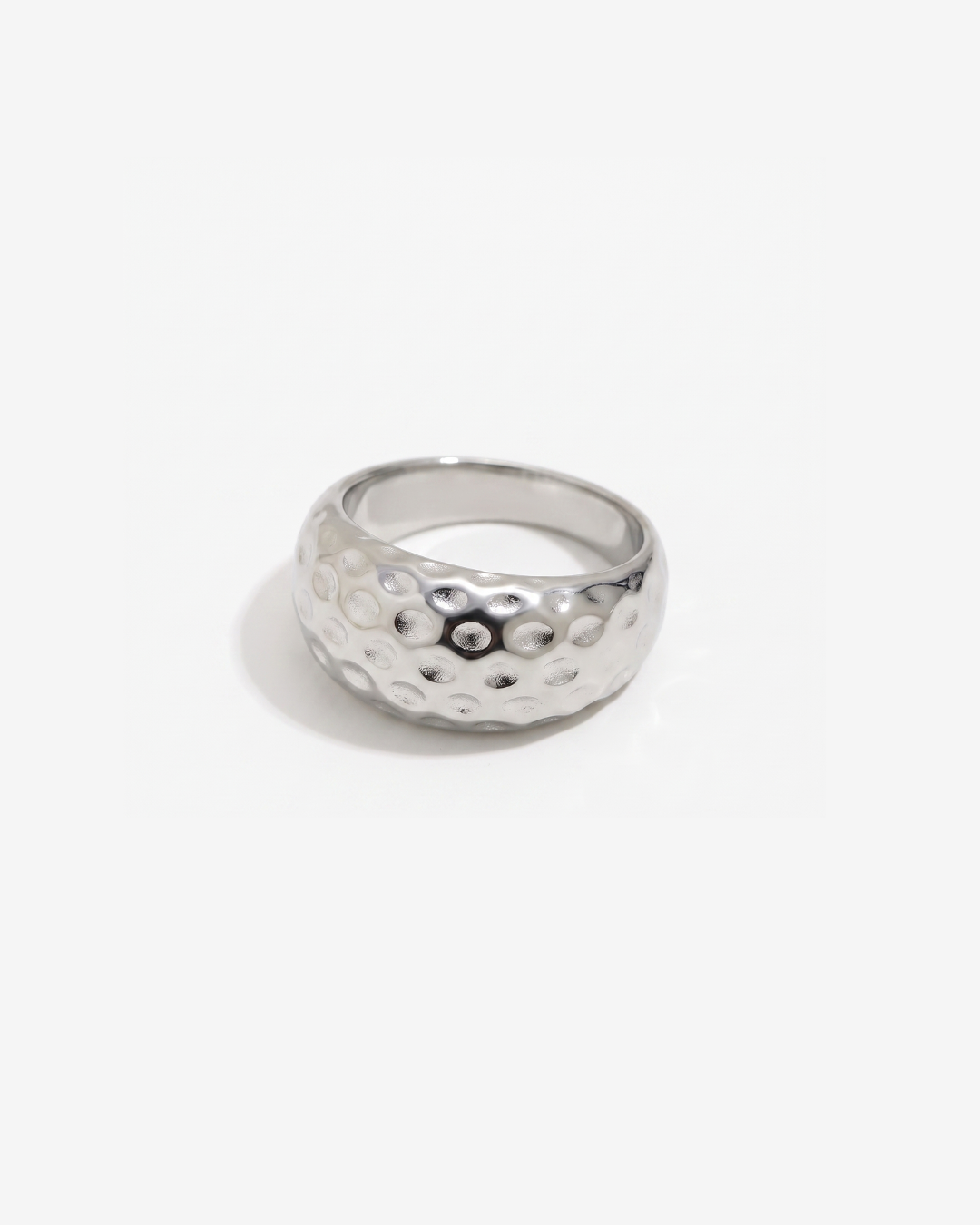 Saar - Hammered dome ring - Stainless steel