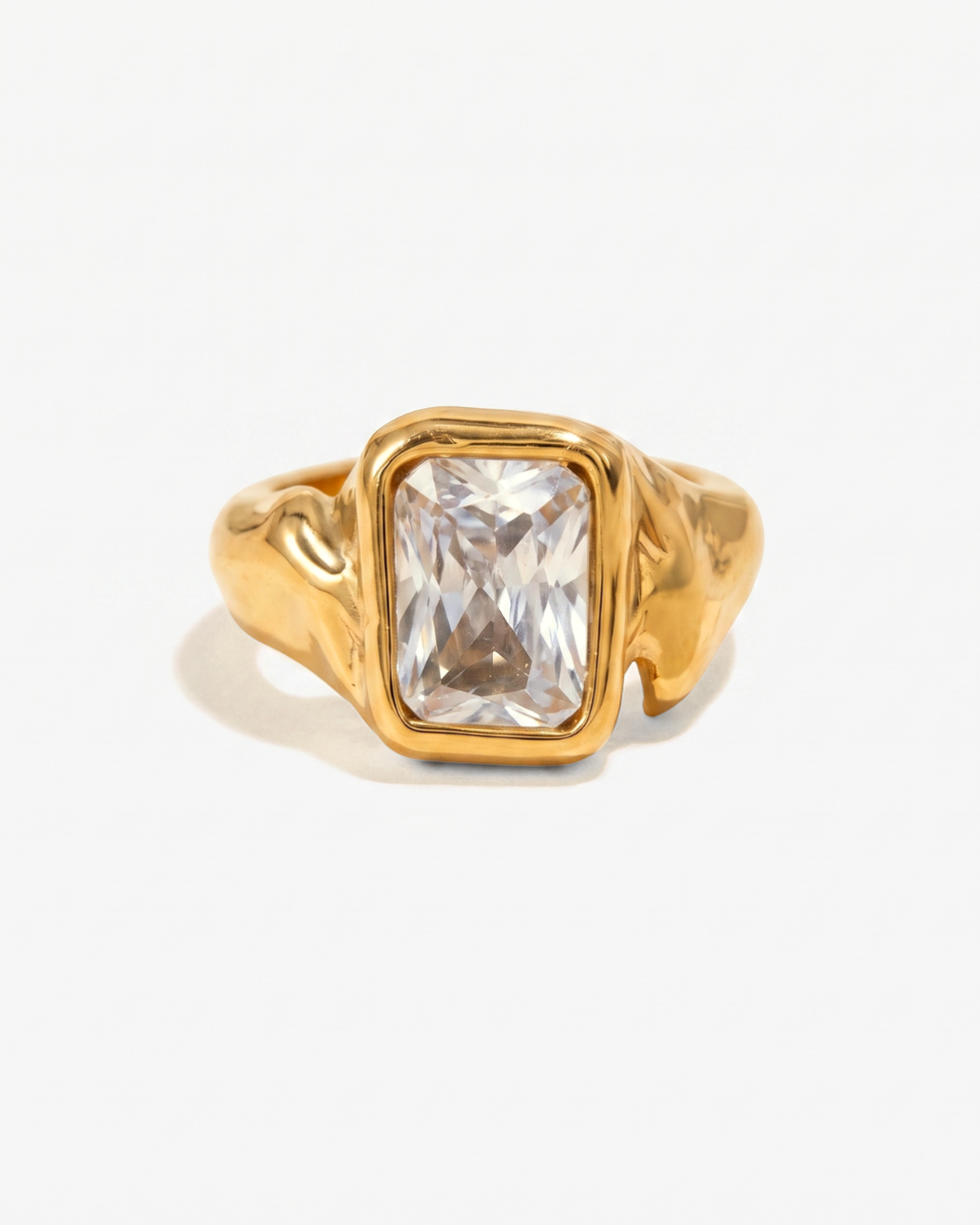 Nadia - Chunky stone ring - Stainless steel