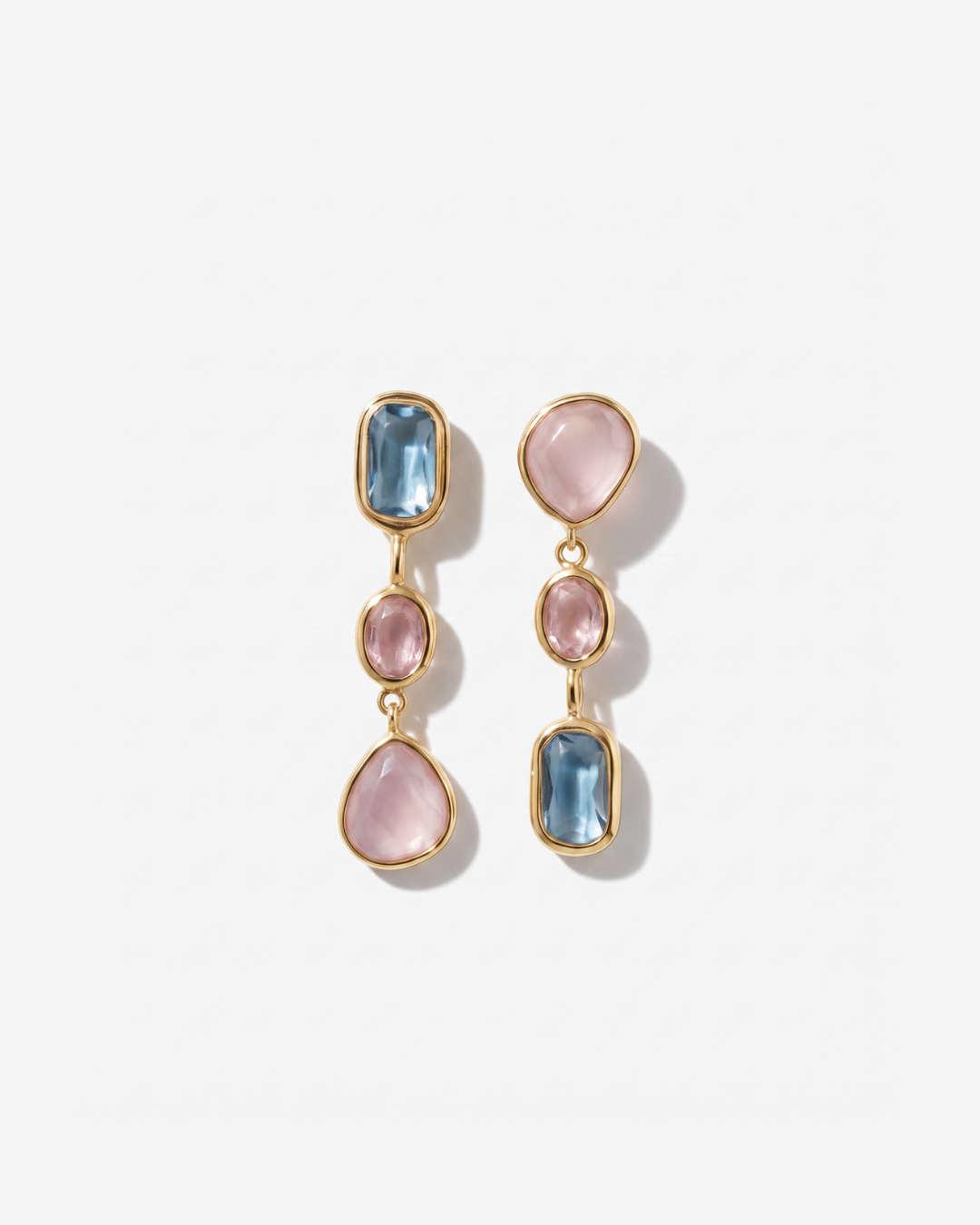Cillian - Bezel drop earrings - Stainless steel