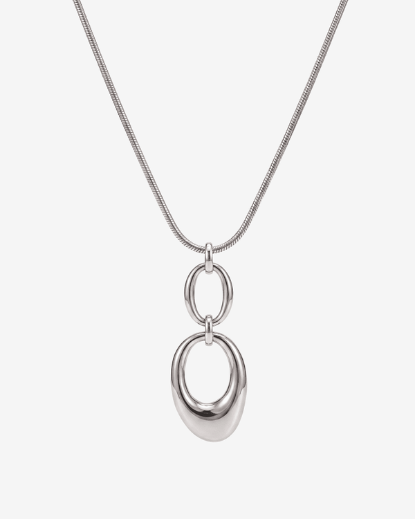 Robin - Double oval pendant necklace - Stainless steel