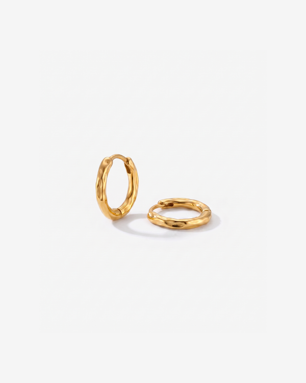 Vera - Textured hoop earrings - Stainless steel