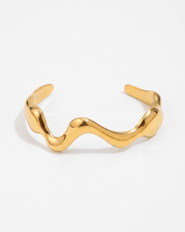 Maeve - Wavy cuff bracelet - Stainless steel