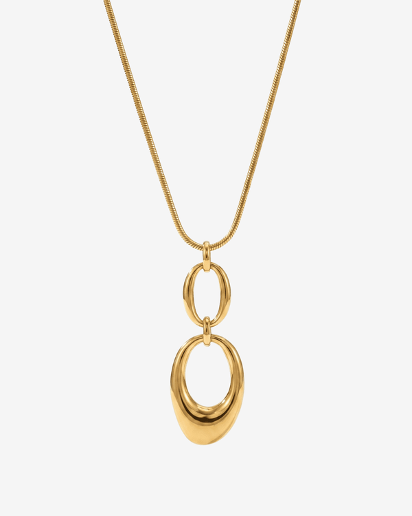 Robin - Double oval pendant necklace - Stainless steel