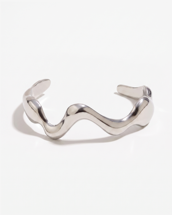 Maeve - Wavy cuff bracelet - Stainless steel