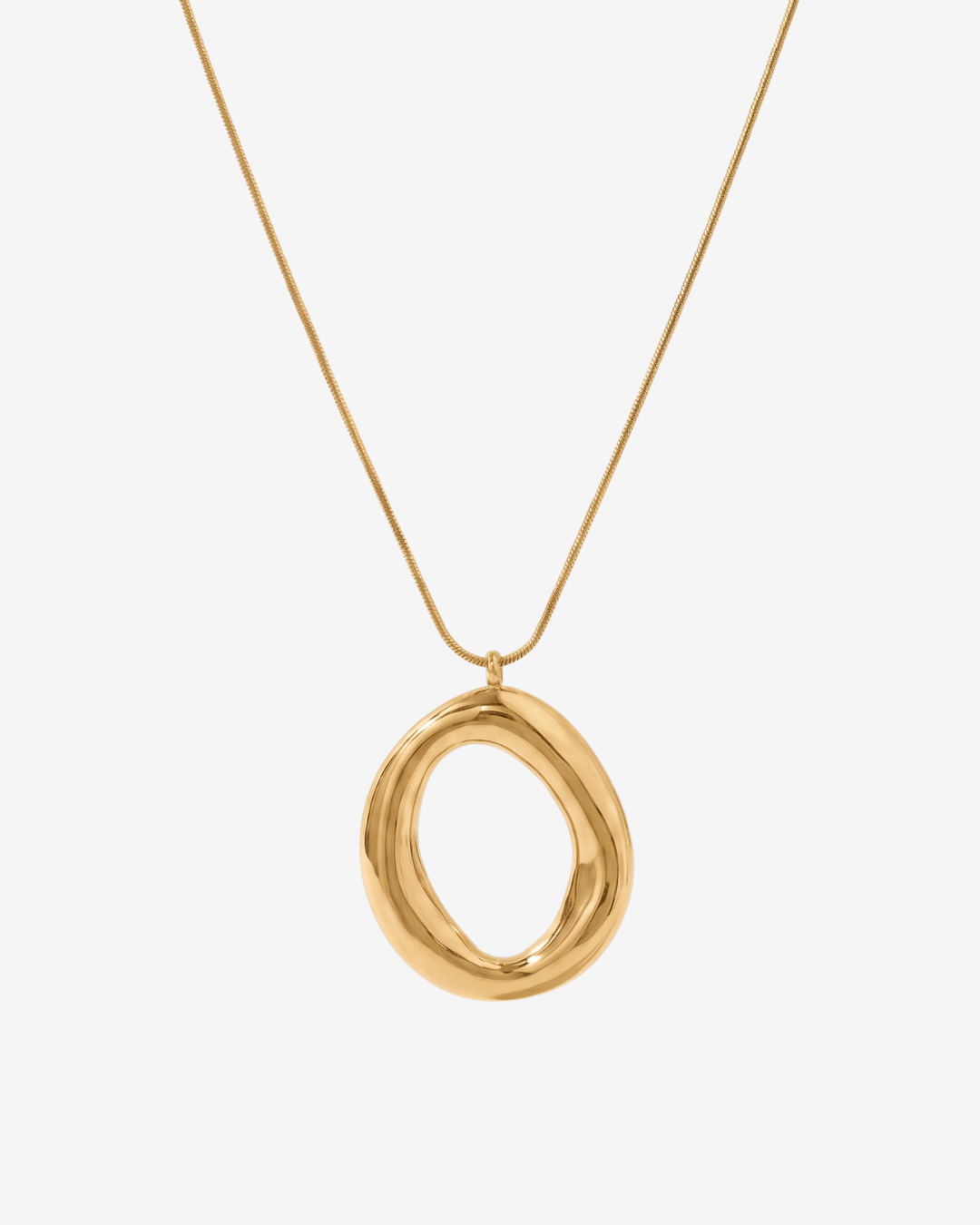 Olivia - Open circle pendant necklace - Stainless steel