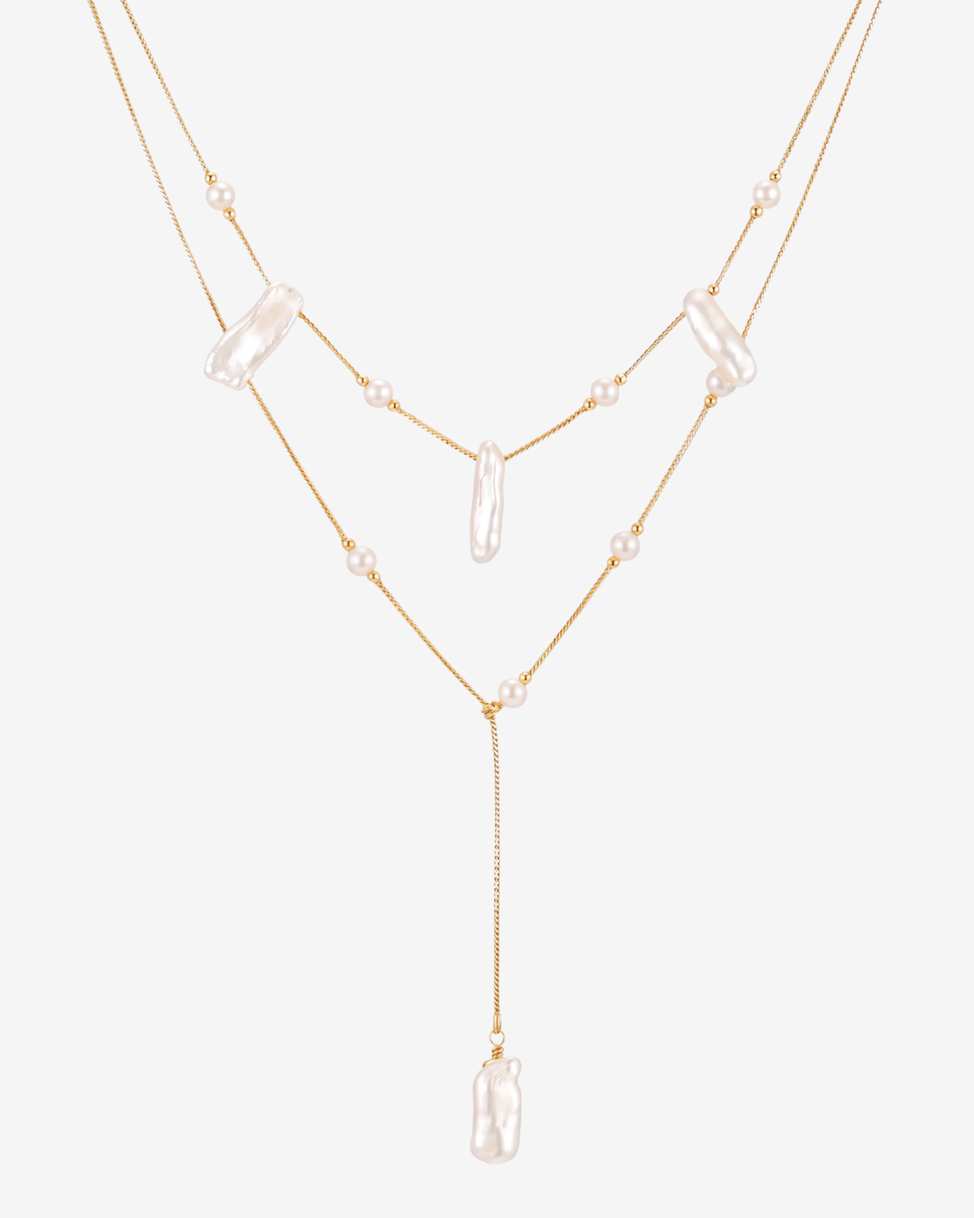 Twin - Unsymmetrical necklace set - Stainless steel