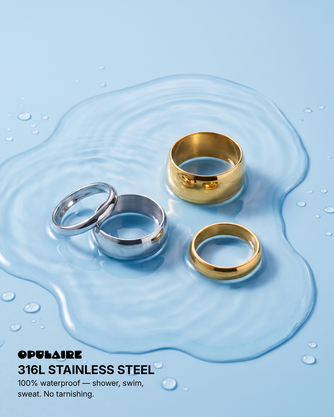 Nile - Chunky dome bangle - Stainless steel
