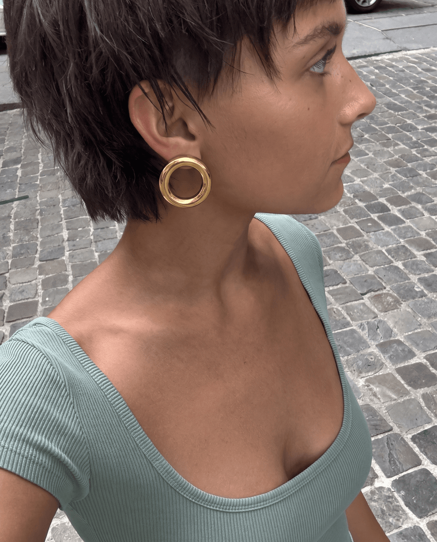 Acerra - Chunky stud earrings - Stainless steel