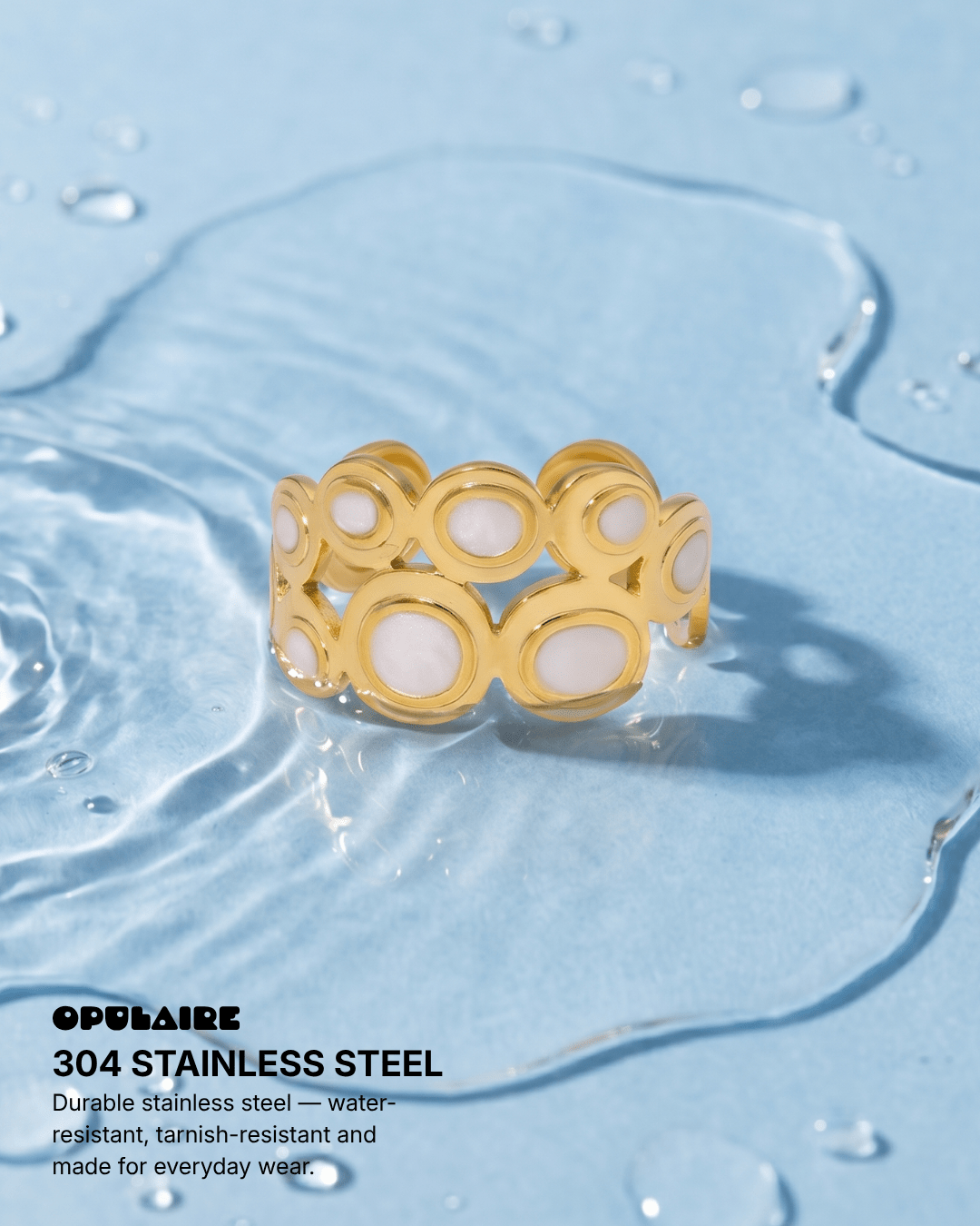 Alara ring - Opulaire - WATERPROOF jewelry - Adjustable -