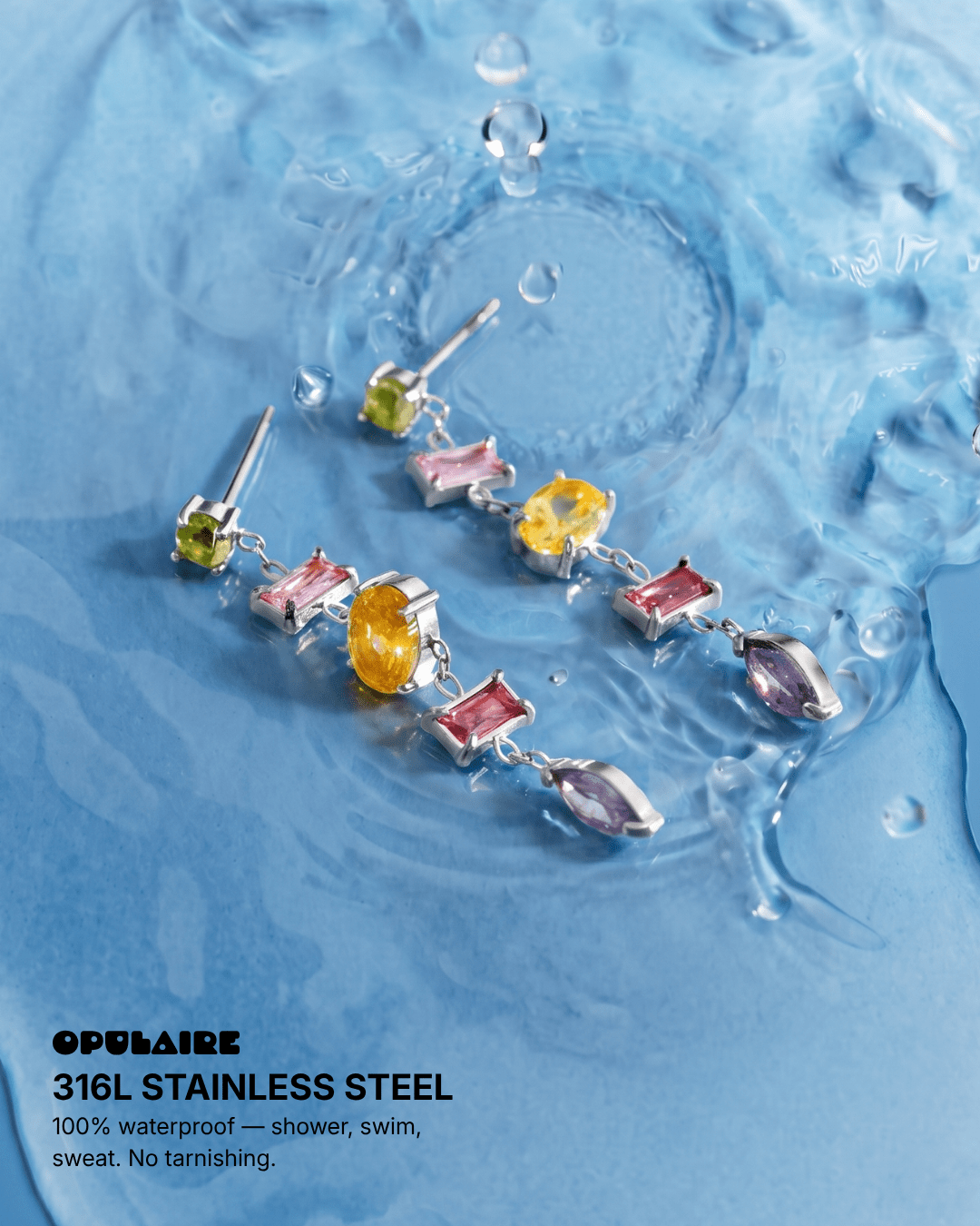 Aliana earrings - Opulaire - WATERPROOF jewelry - 