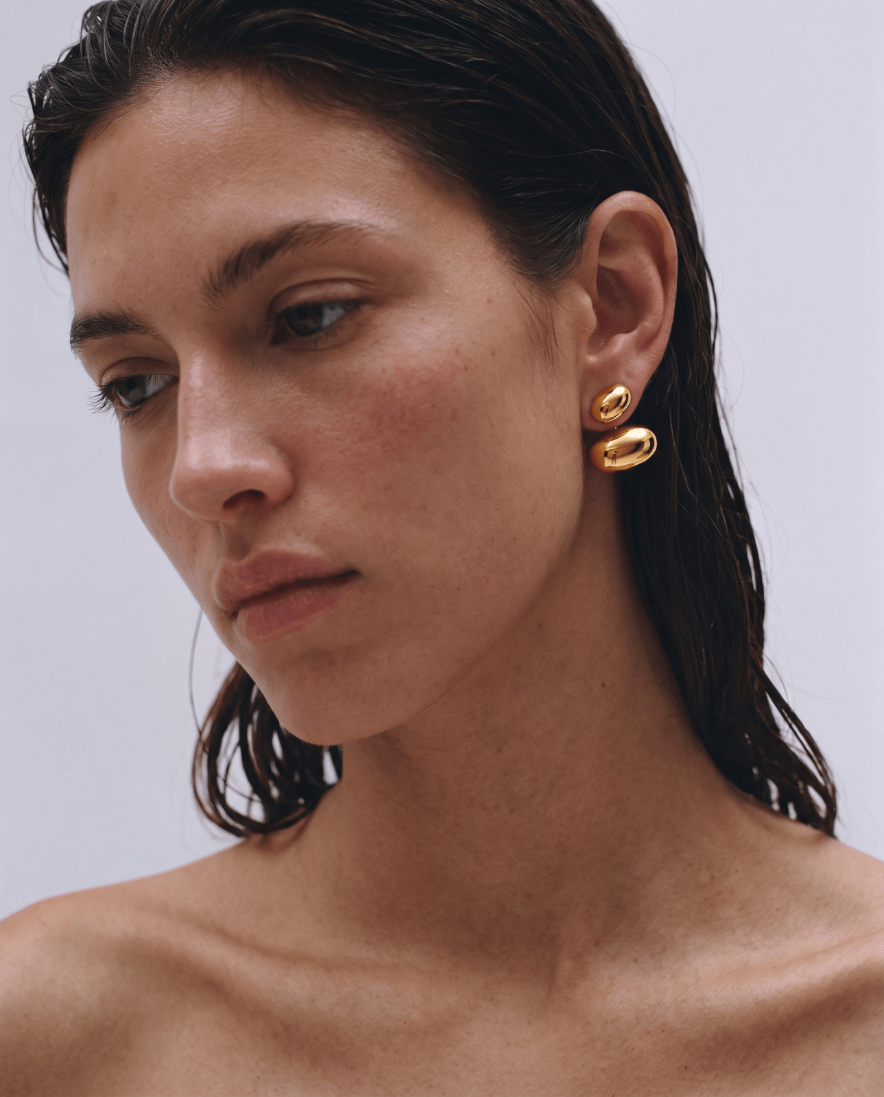 Amber - Ear jacket earrings - Stainless steel - Opulaire - WATERPROOF jewelry - 