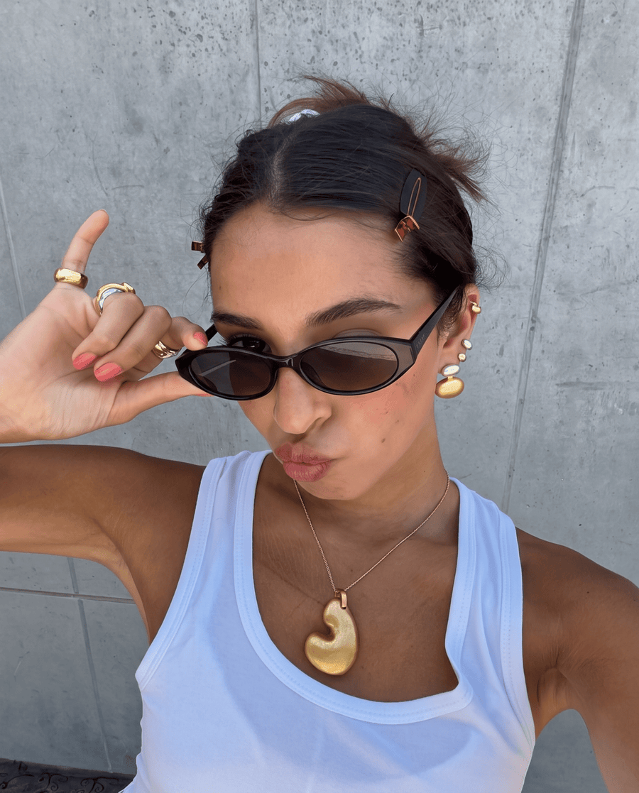 Amber - Ear jacket earrings - Stainless steel