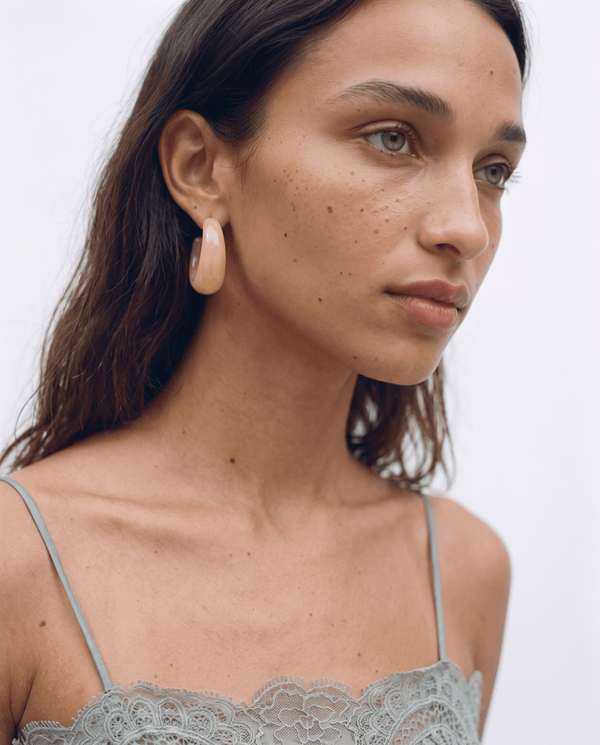 Amira - Resin hoop earrings - Stainless steel - Opulaire - WATERPROOF jewelry - 