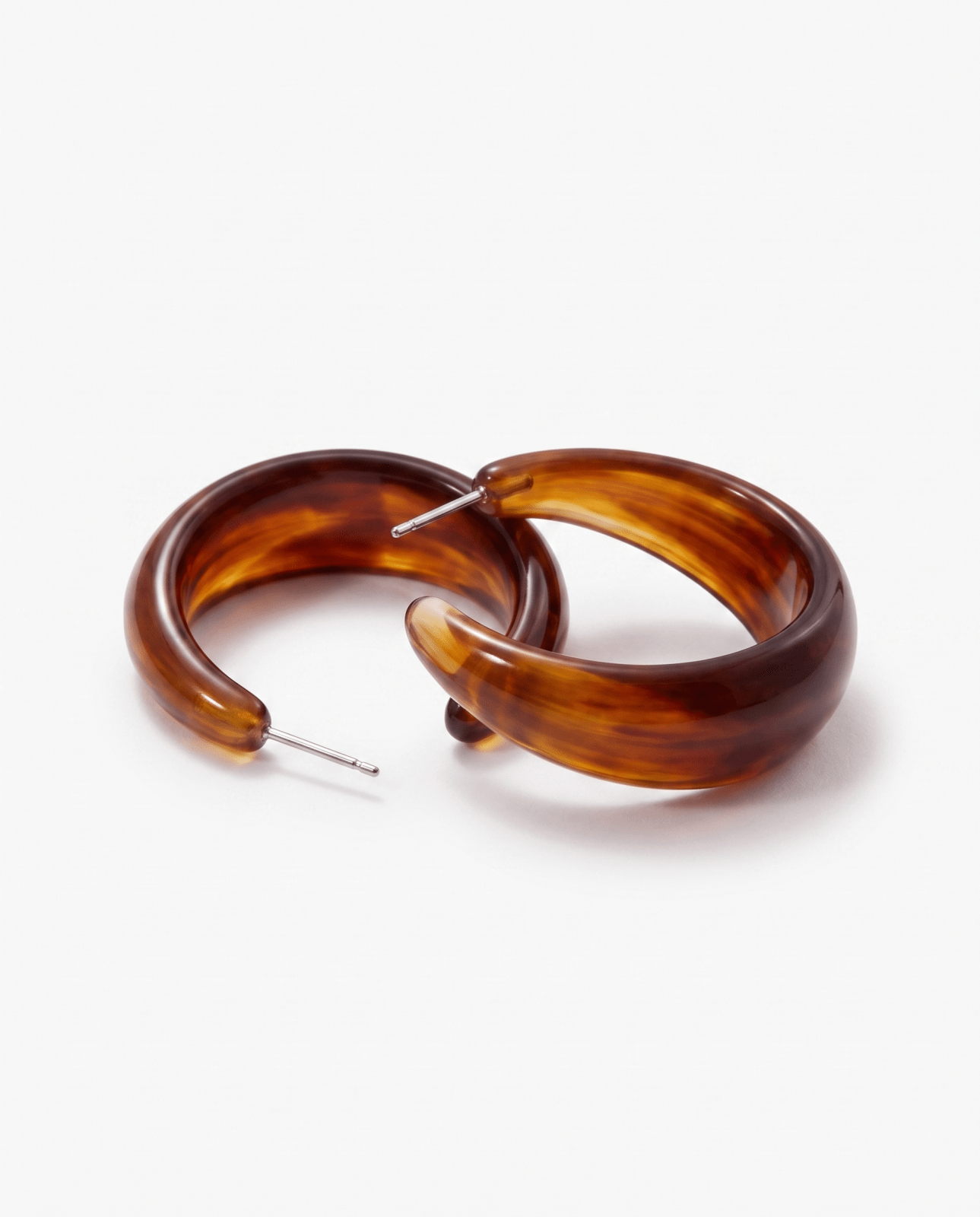 Amira - Resin hoop earrings - Stainless steel - Opulaire - WATERPROOF jewelry - 
