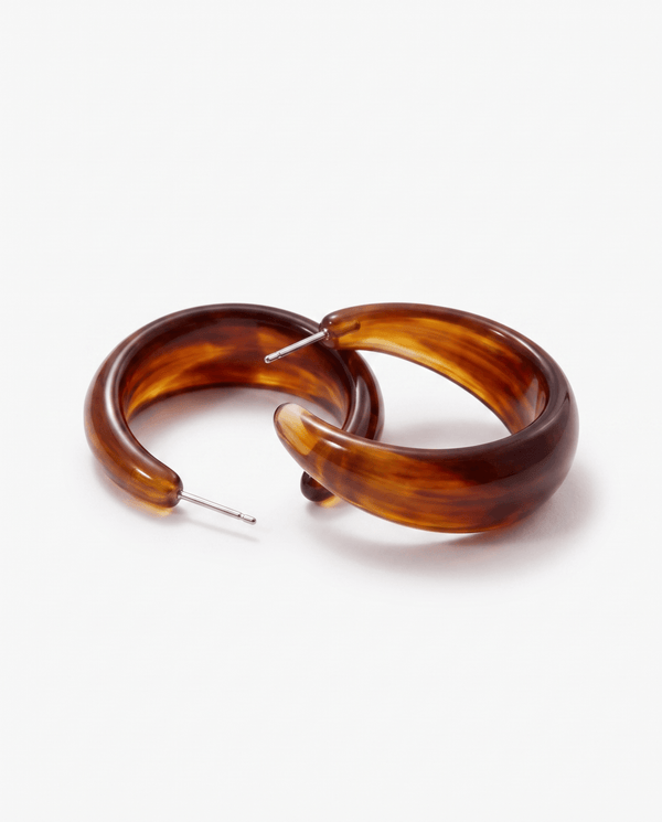 Amira - Resin hoop earrings - Stainless steel - Opulaire - WATERPROOF jewelry - 