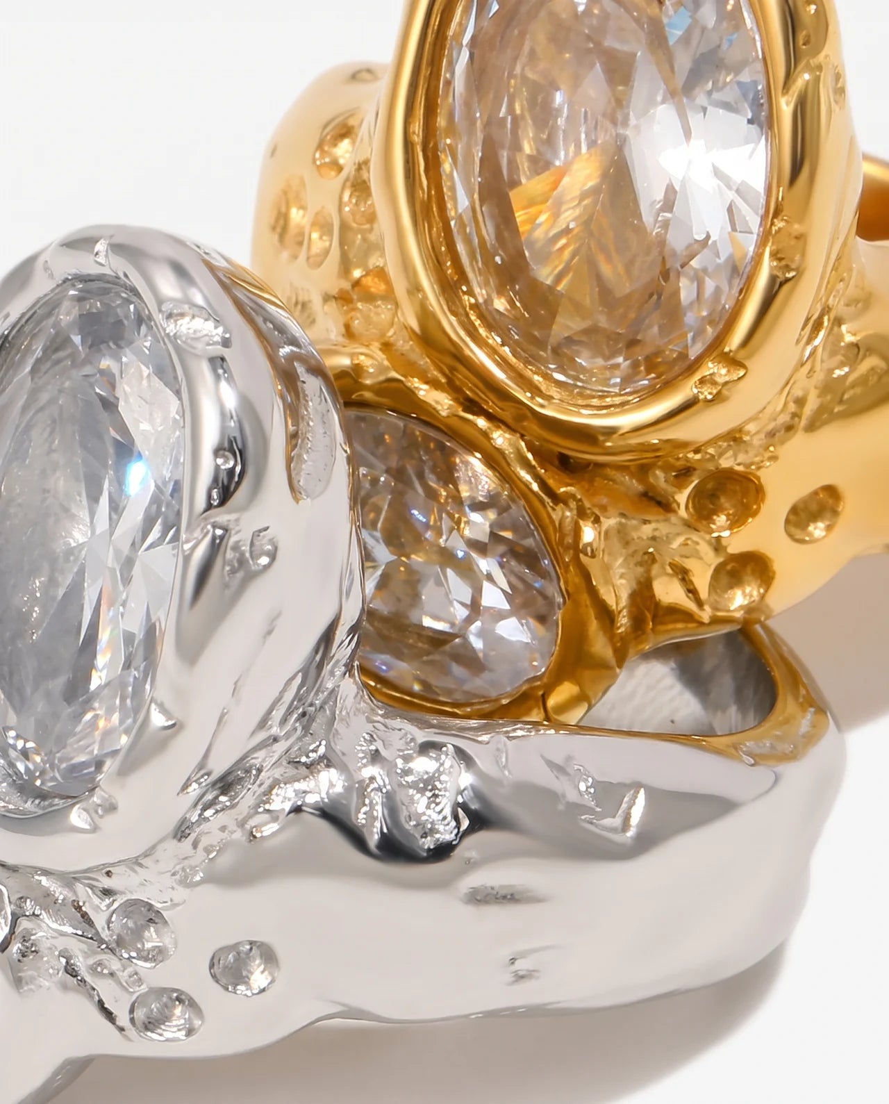 Aya - Chunky double stone ring - Stainless steel - Opulaire - WATERPROOF jewelry - EU 52 -