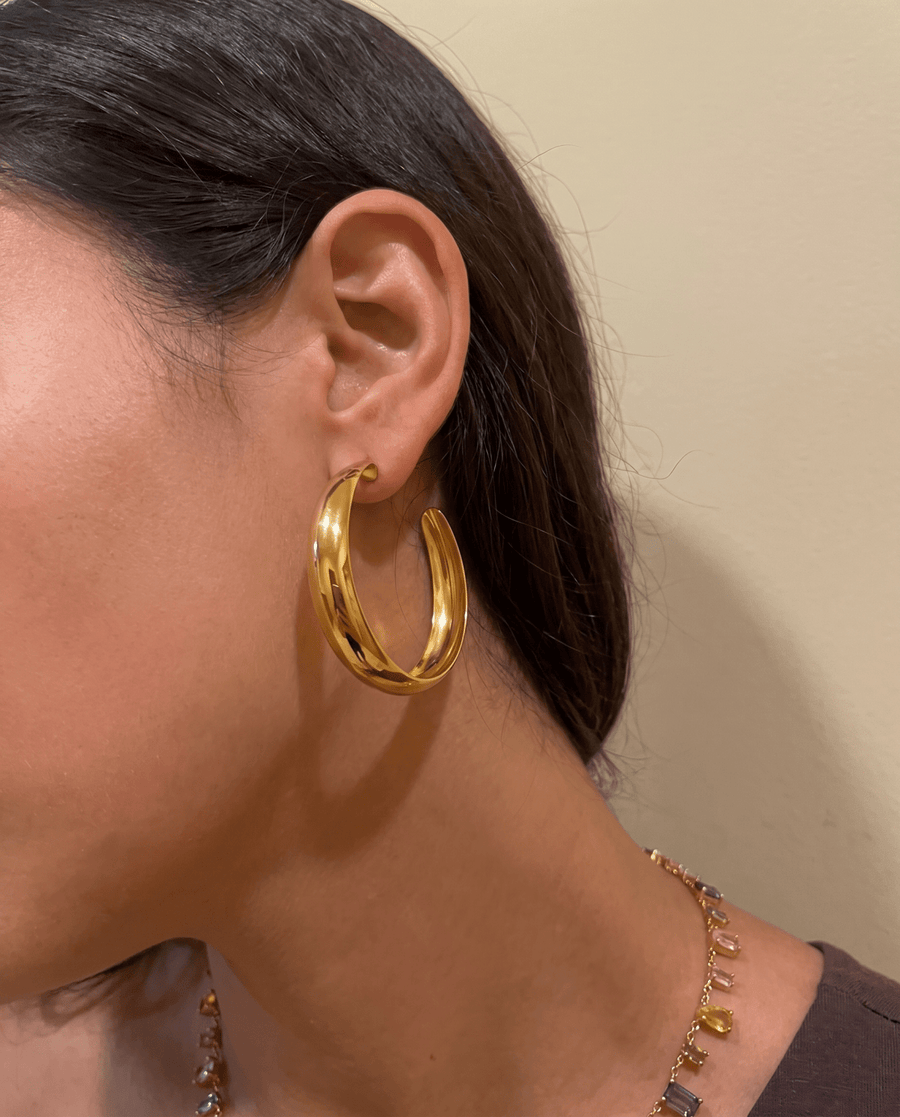 Gianna - Open hoop earrings - Stainless steel