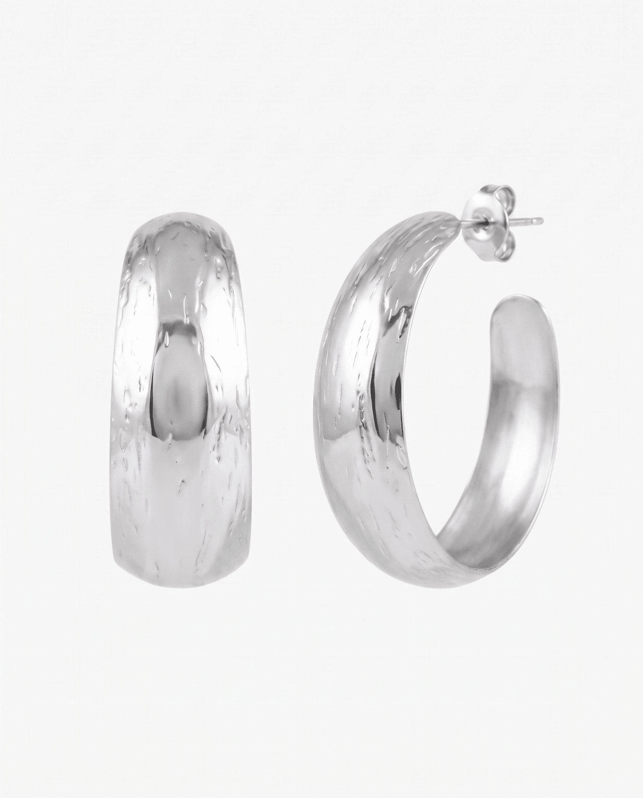 Carved hoop earrings - Opulaire - WATERPROOF jewelry - 