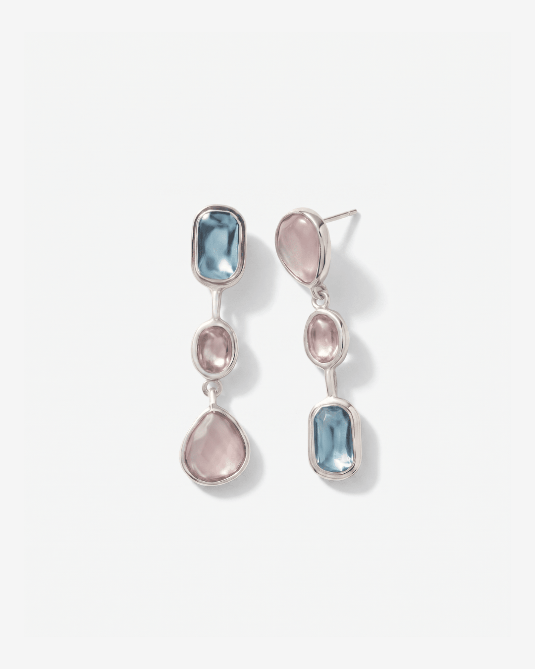 Cillian - Bezel drop earrings - Stainless steel - Opulaire - WATERPROOF jewelry - 