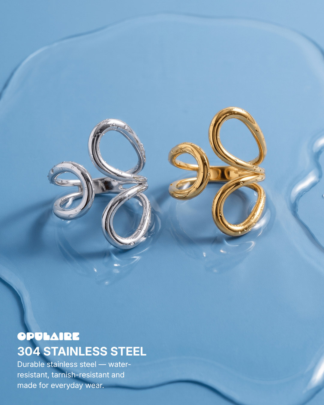 Duna ring - Opulaire - WATERPROOF jewelry - Adjustable -