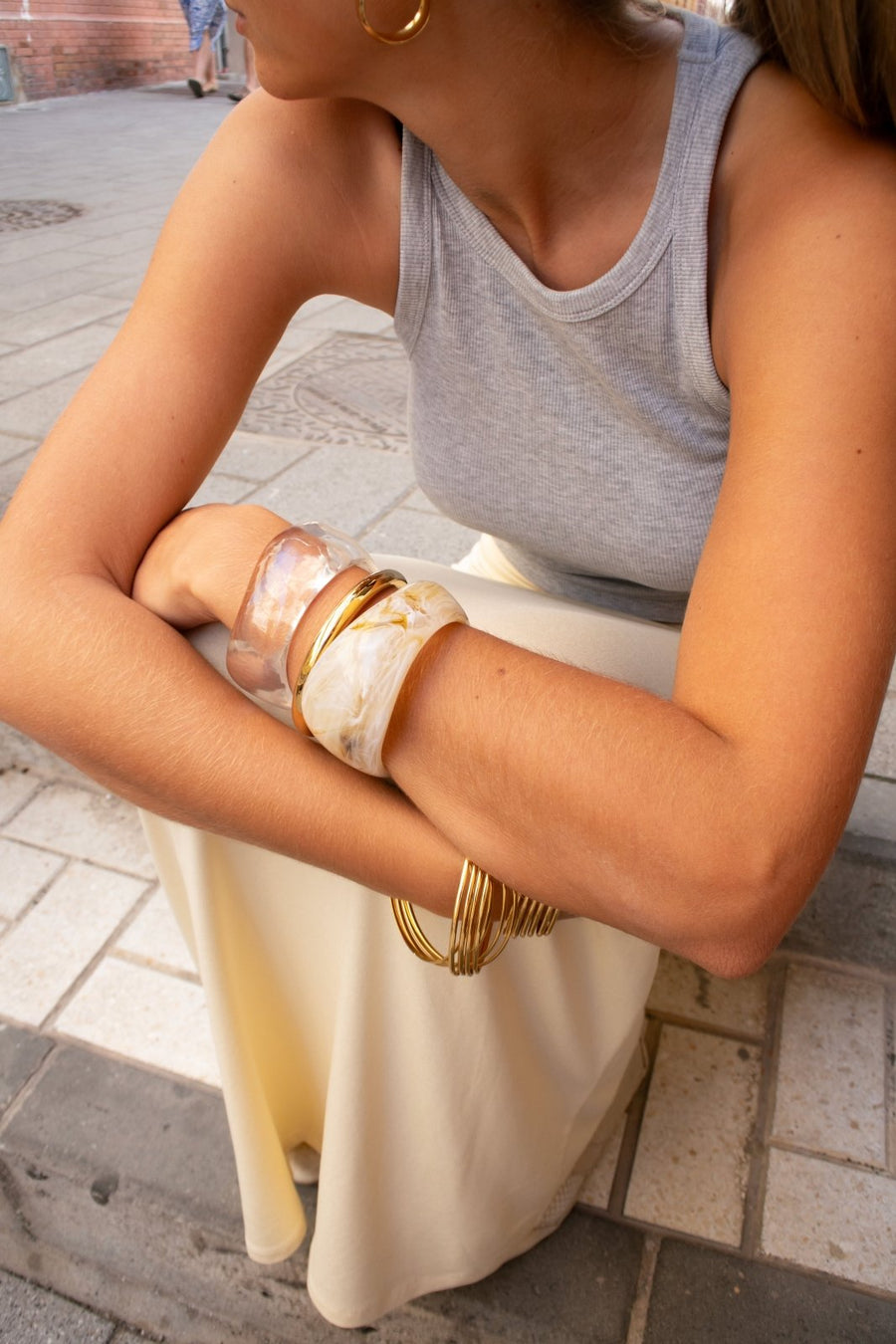 Nina - Tube bangle bracelet - Stainless steel