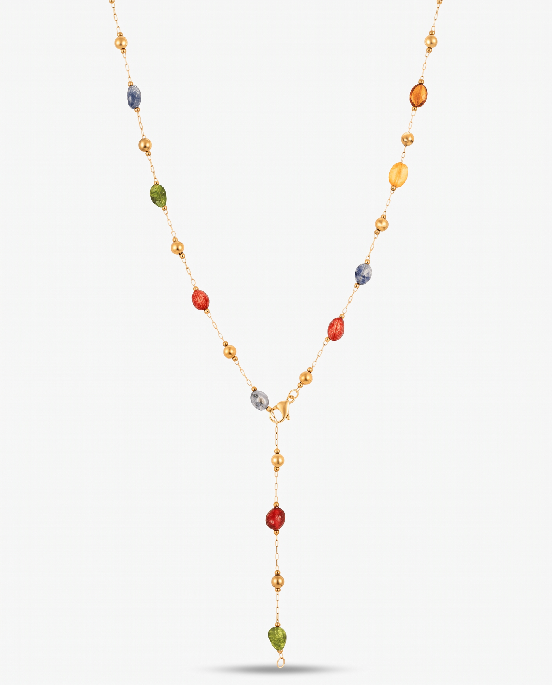 Astoria - Long stone necklace - Stainless steel