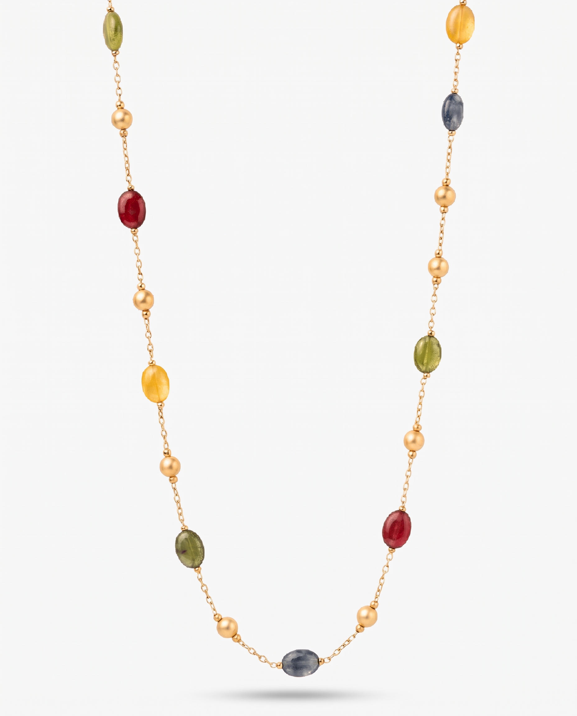 Astoria - Long stone necklace - Stainless steel