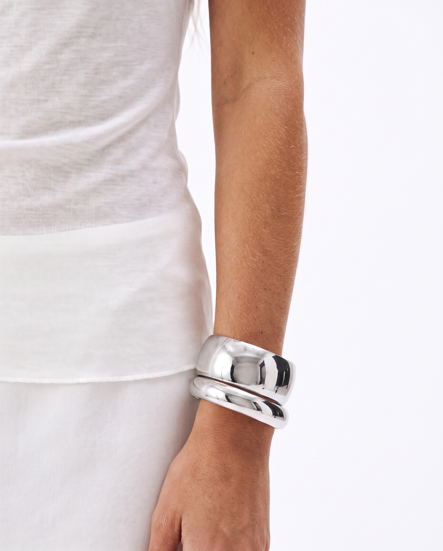 Nile - Chunky dome bangle - Stainless steel