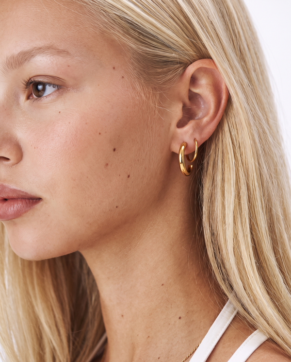 Apollo - Dainty double hoop earrings - Stainless steel