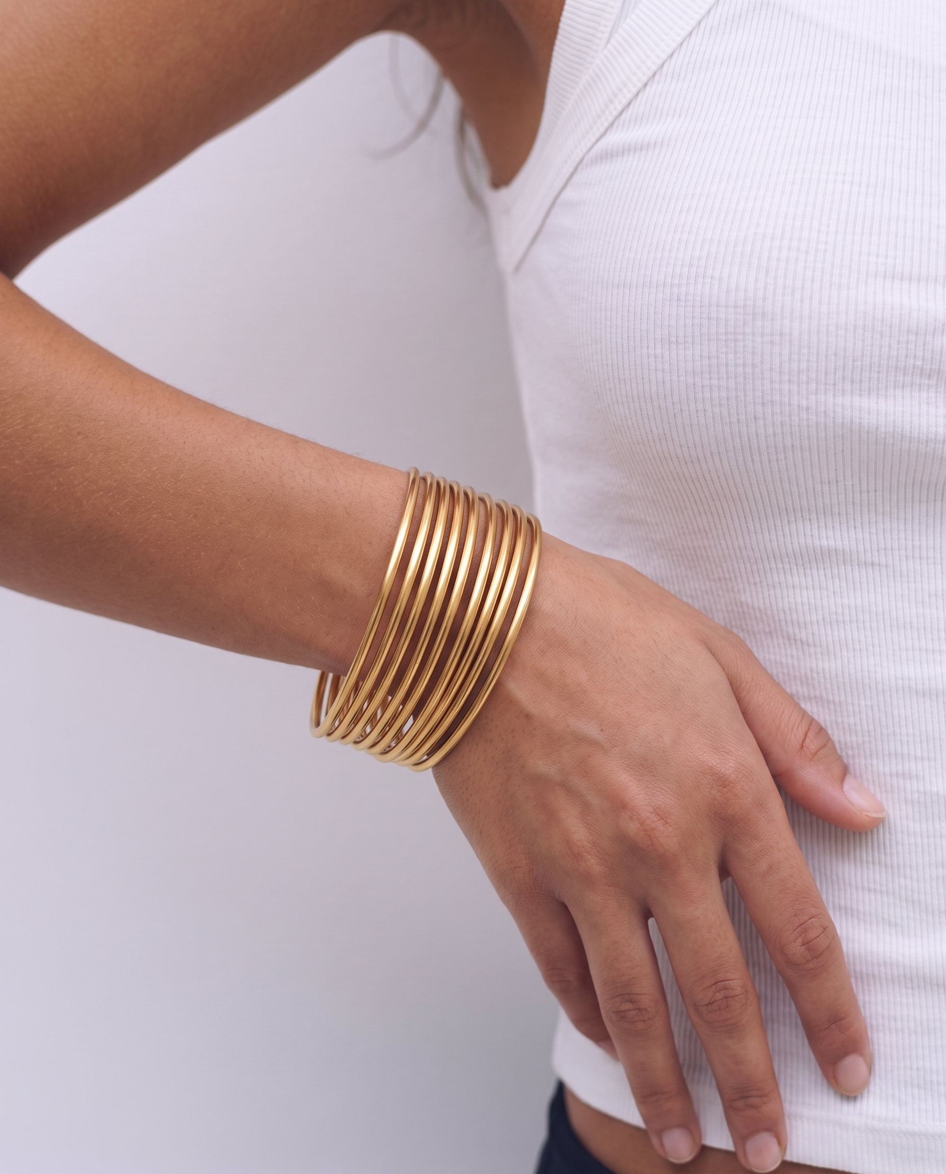 Hydi - Stackable bangle set bracelets - Stainless steel