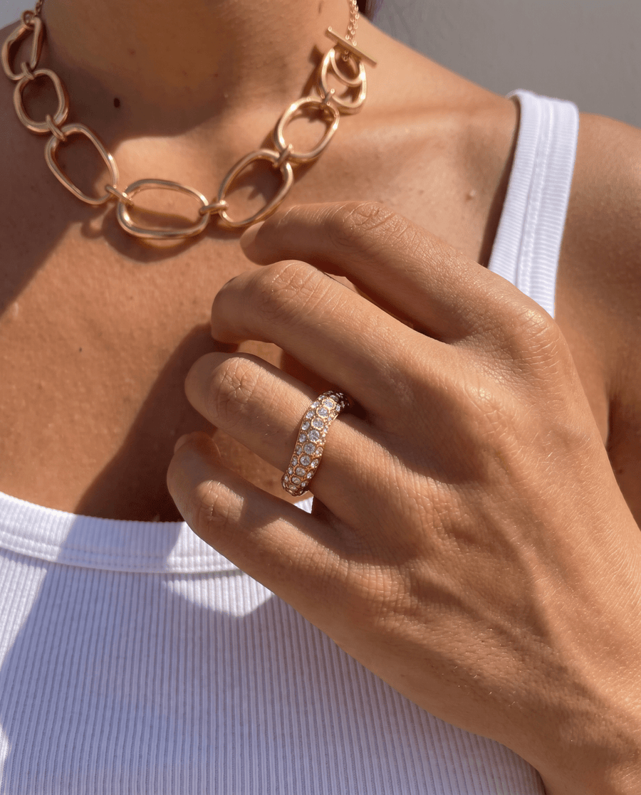 Hula - Stackable stones ring - Stainless steel
