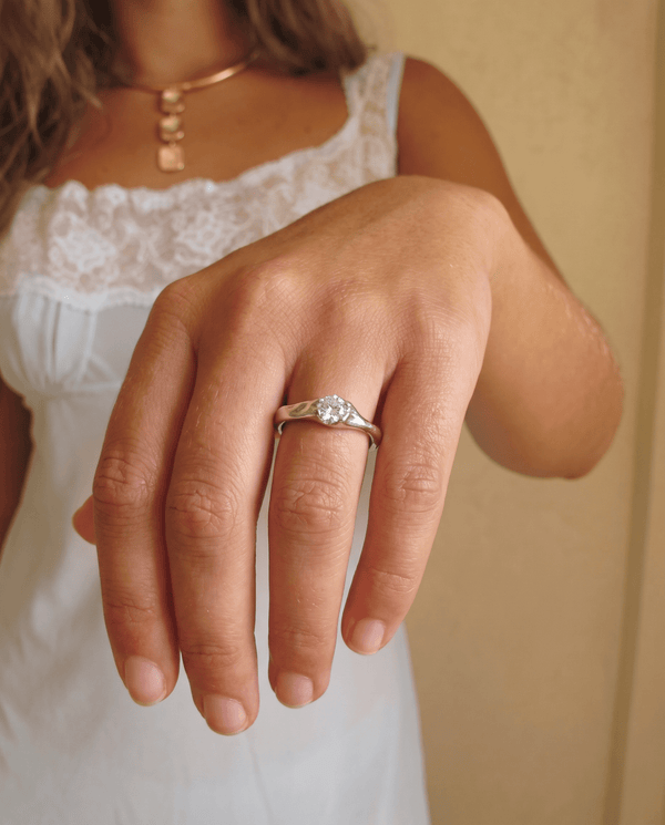 Kim - Dainty solitaire ring - Stainless steel - Opulaire - WATERPROOF jewelry - EU 52 -