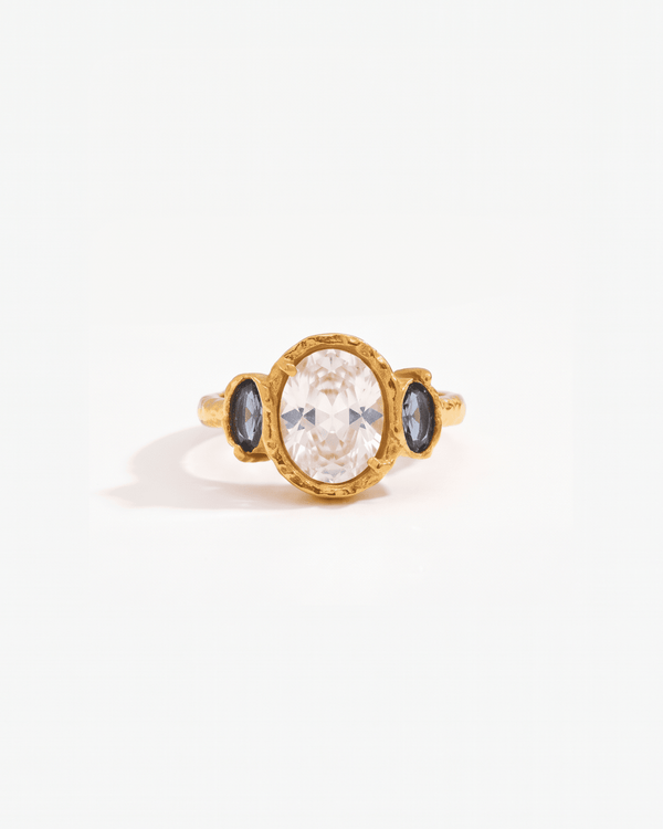 Lina - Three stone ring - Stainless steel - Opulaire - WATERPROOF jewelry - EU 54 -