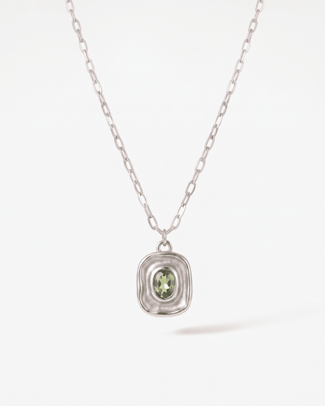 Lise - Green stone necklace - Stainless steel - Opulaire - WATERPROOF jewelry - 