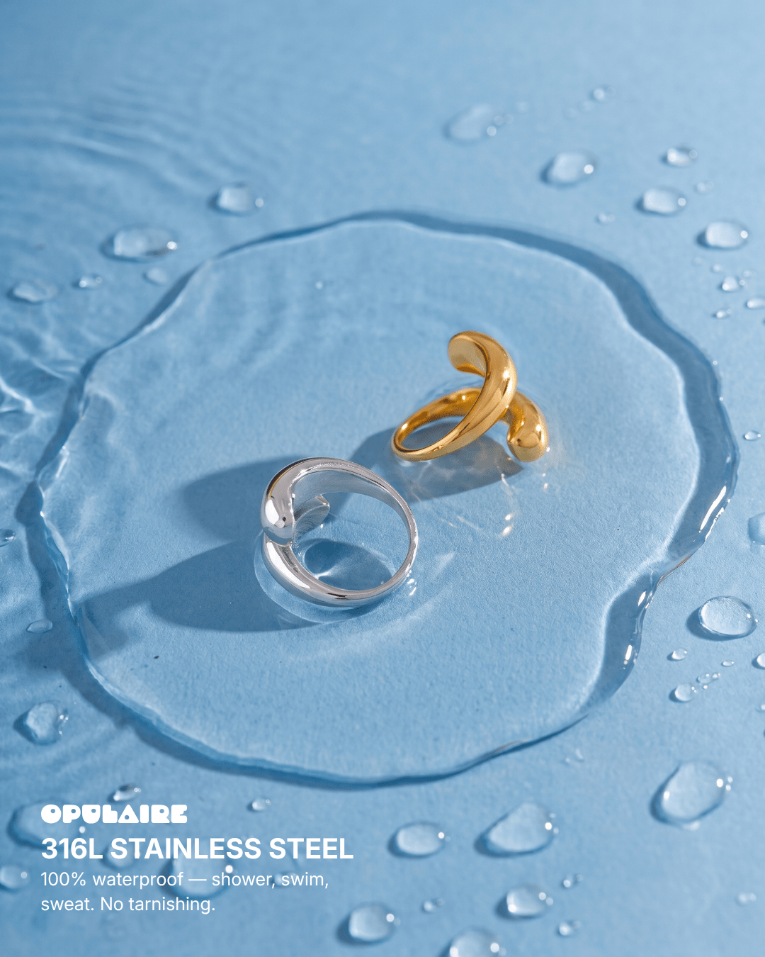 Mila ring - Opulaire - WATERPROOF jewelry - EU 55 -