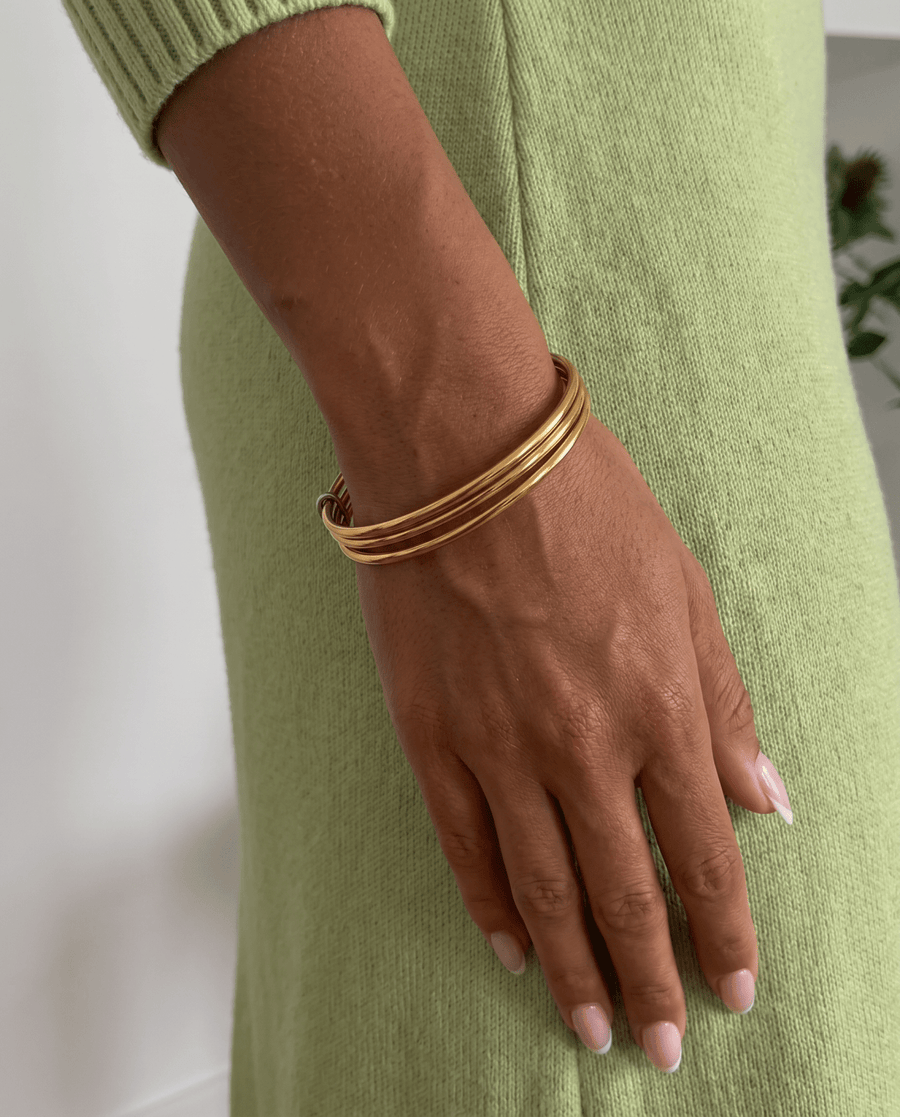 Nella - Stacked bangle bracelet - Stainless steel