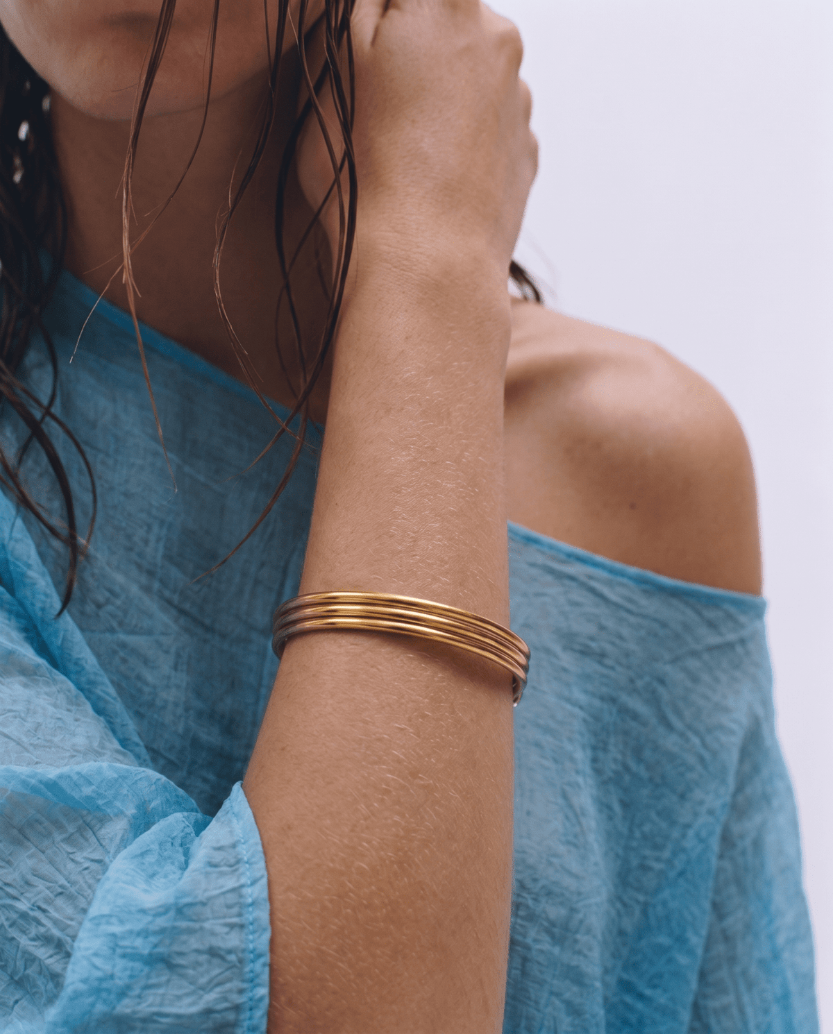 Nella - Stacked bangle bracelet - Stainless steel - Opulaire - WATERPROOF jewelry - 