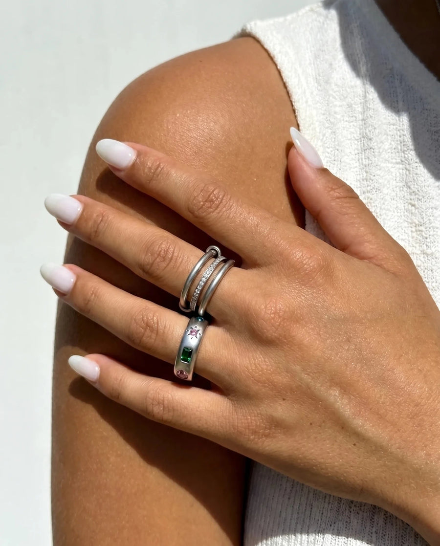 Nubia - Rainbow band ring - Stainless steel