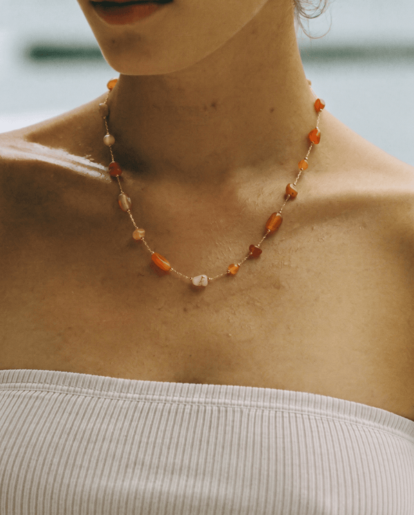 Palermo necklace - Opulaire - WATERPROOF jewelry - Red -