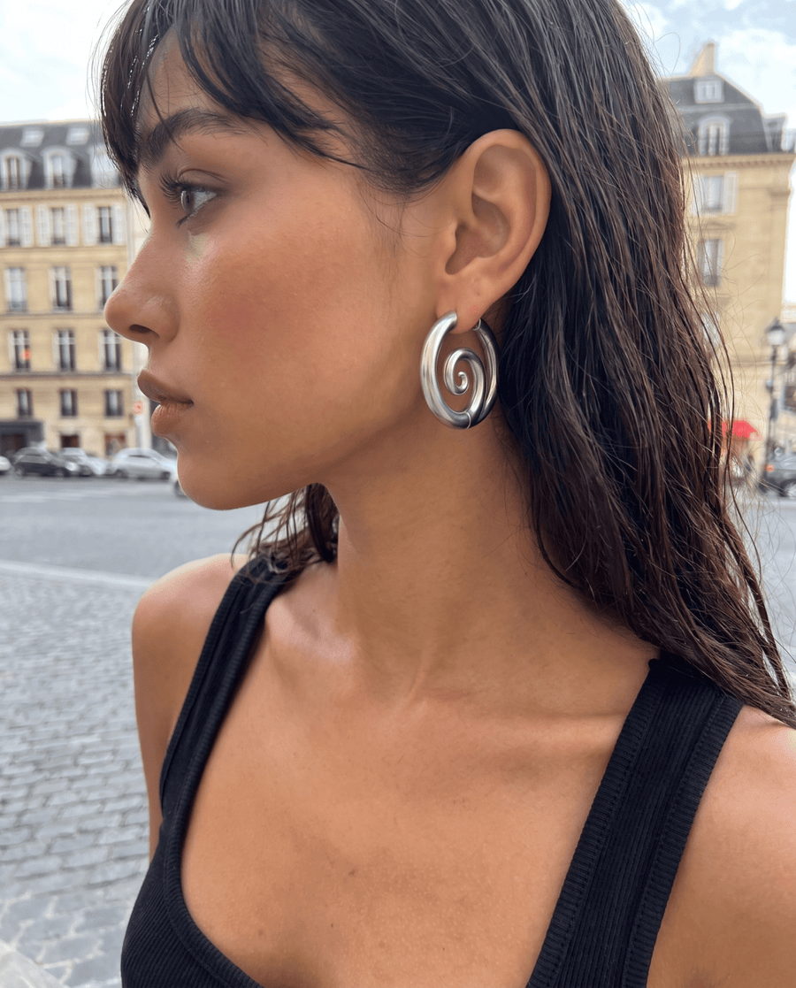 Portici - Twirl hoop earrings - Stainless steel