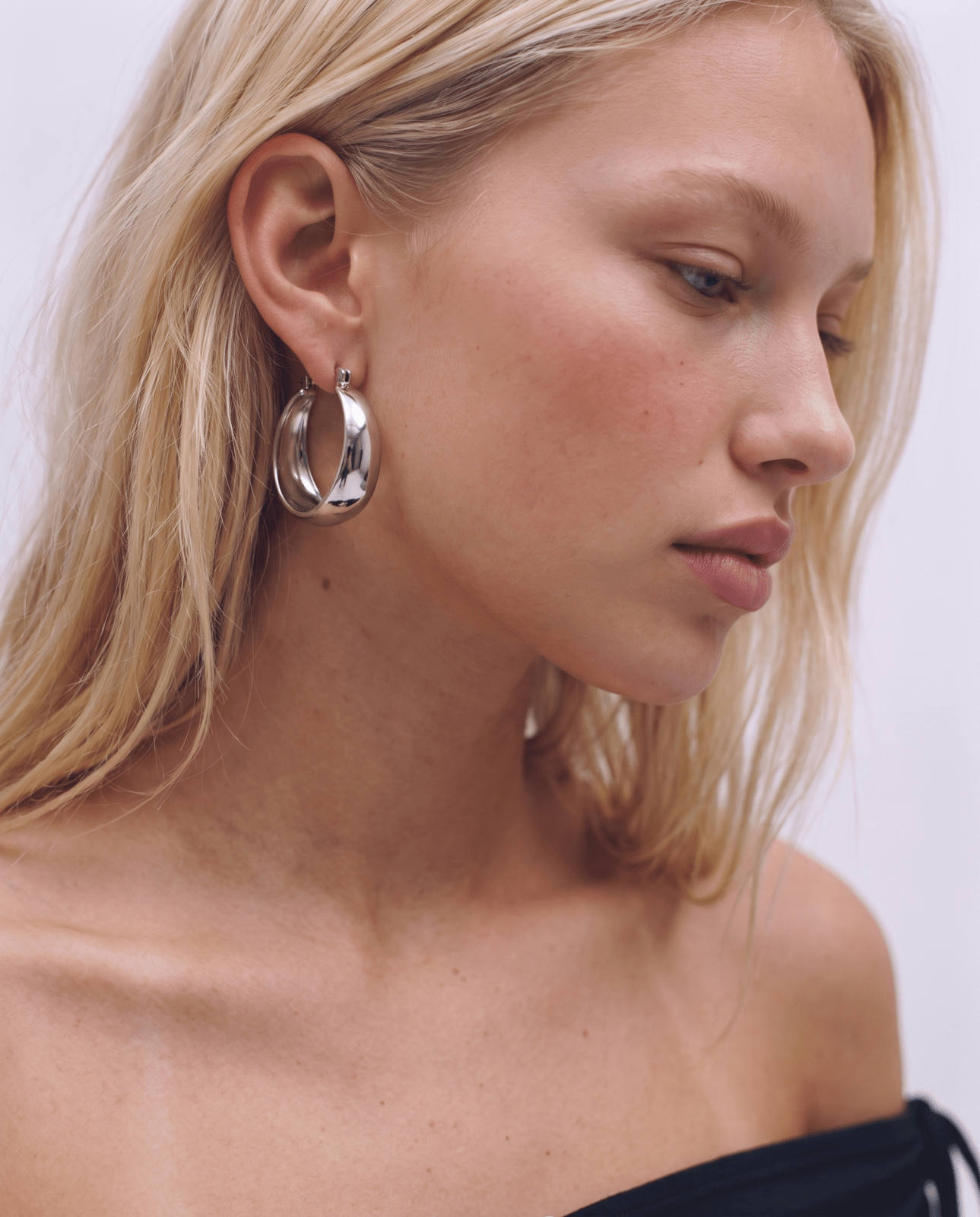 Poza - Chunky dome hoop earrings - Stainless steel - Opulaire - WATERPROOF jewelry - 