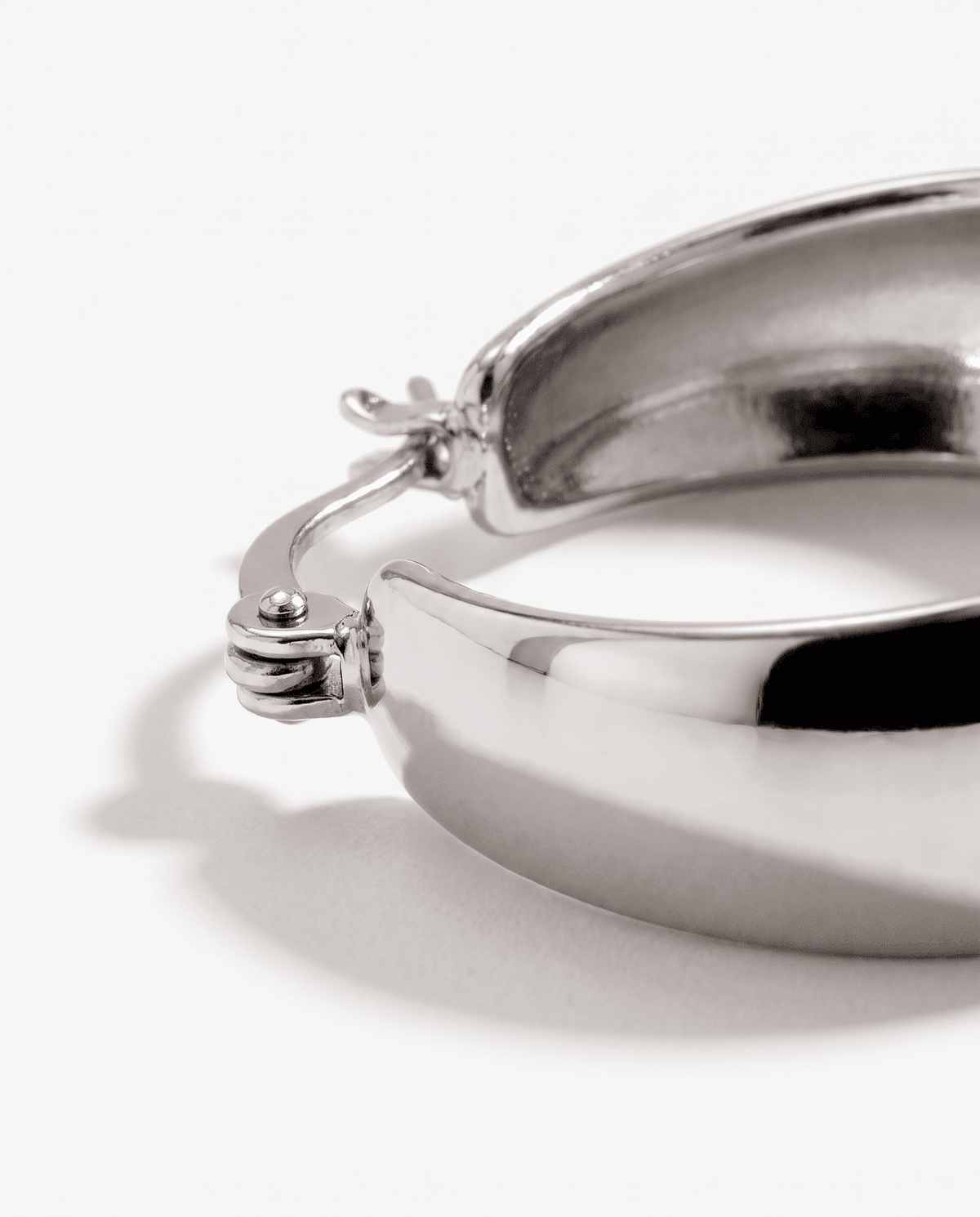 Poza - Chunky dome hoop earrings - Stainless steel - Opulaire - WATERPROOF jewelry - 