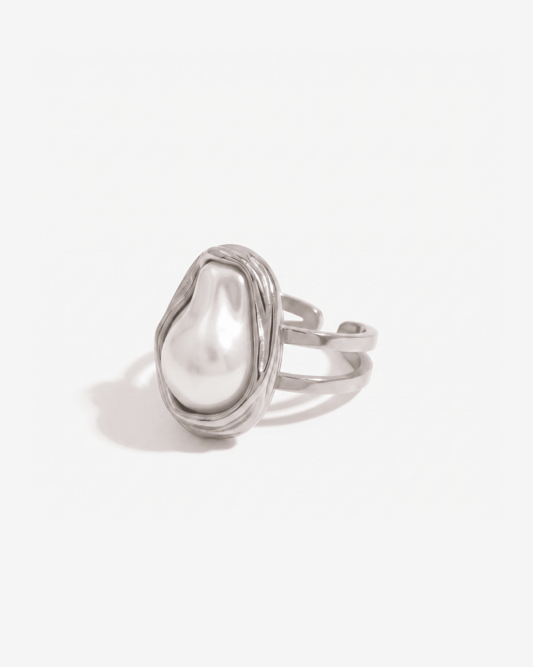 Ravenna - Baroque pearl ring - Stainless steel - Opulaire - WATERPROOF jewelry - adjustable -