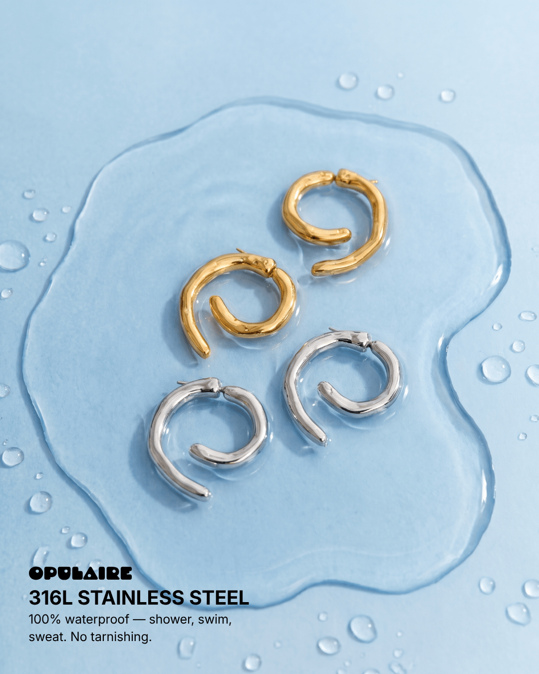 Rox earrings - Opulaire - WATERPROOF jewelry - 