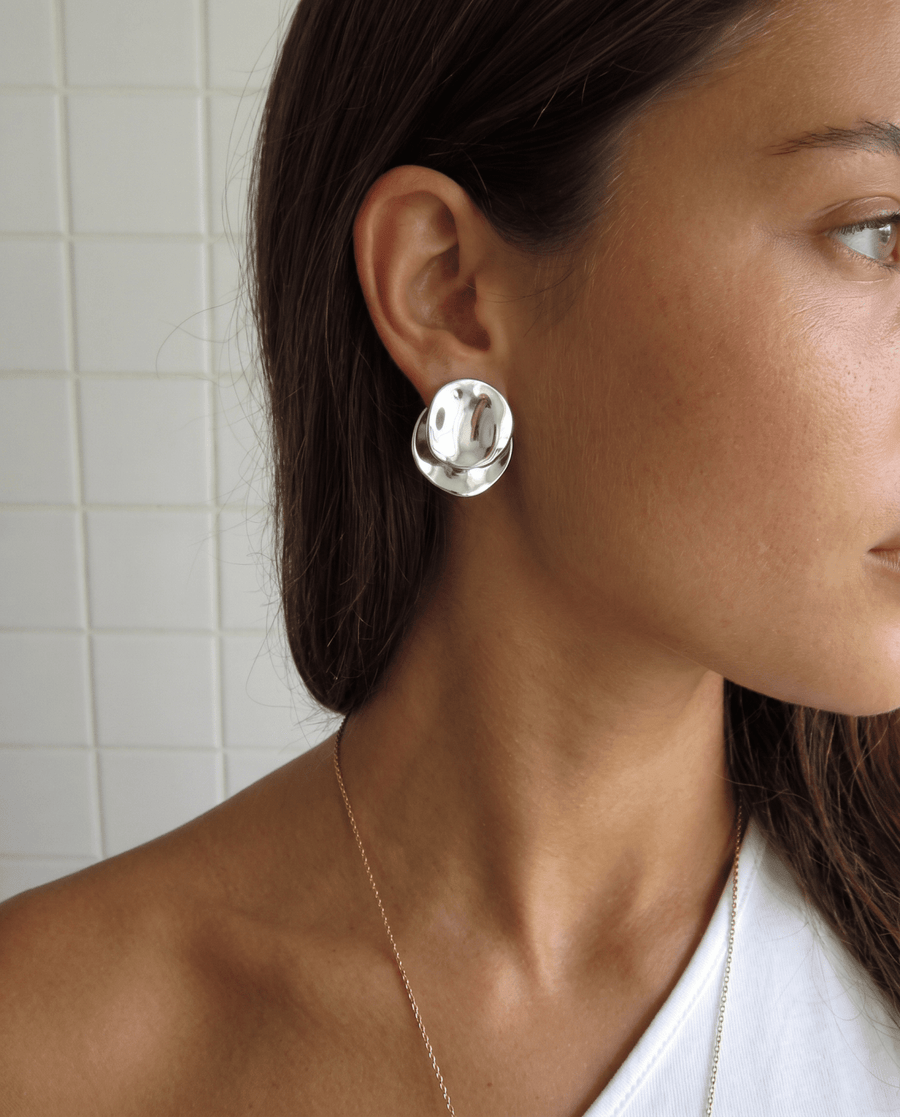Sade - Statement stud earrings - Stainless steel