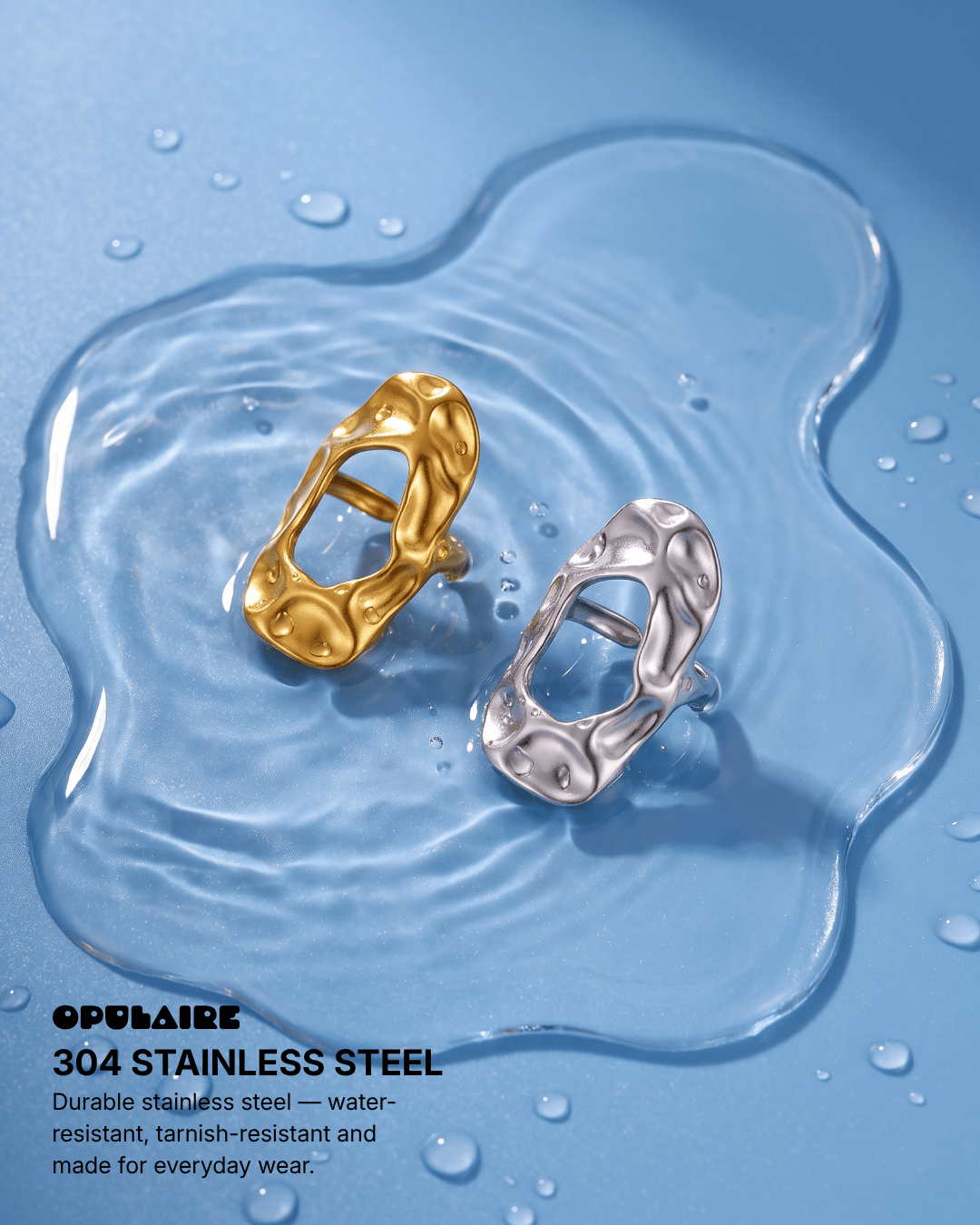 Sylvia ring - Opulaire - WATERPROOF jewelry - Adjustable -