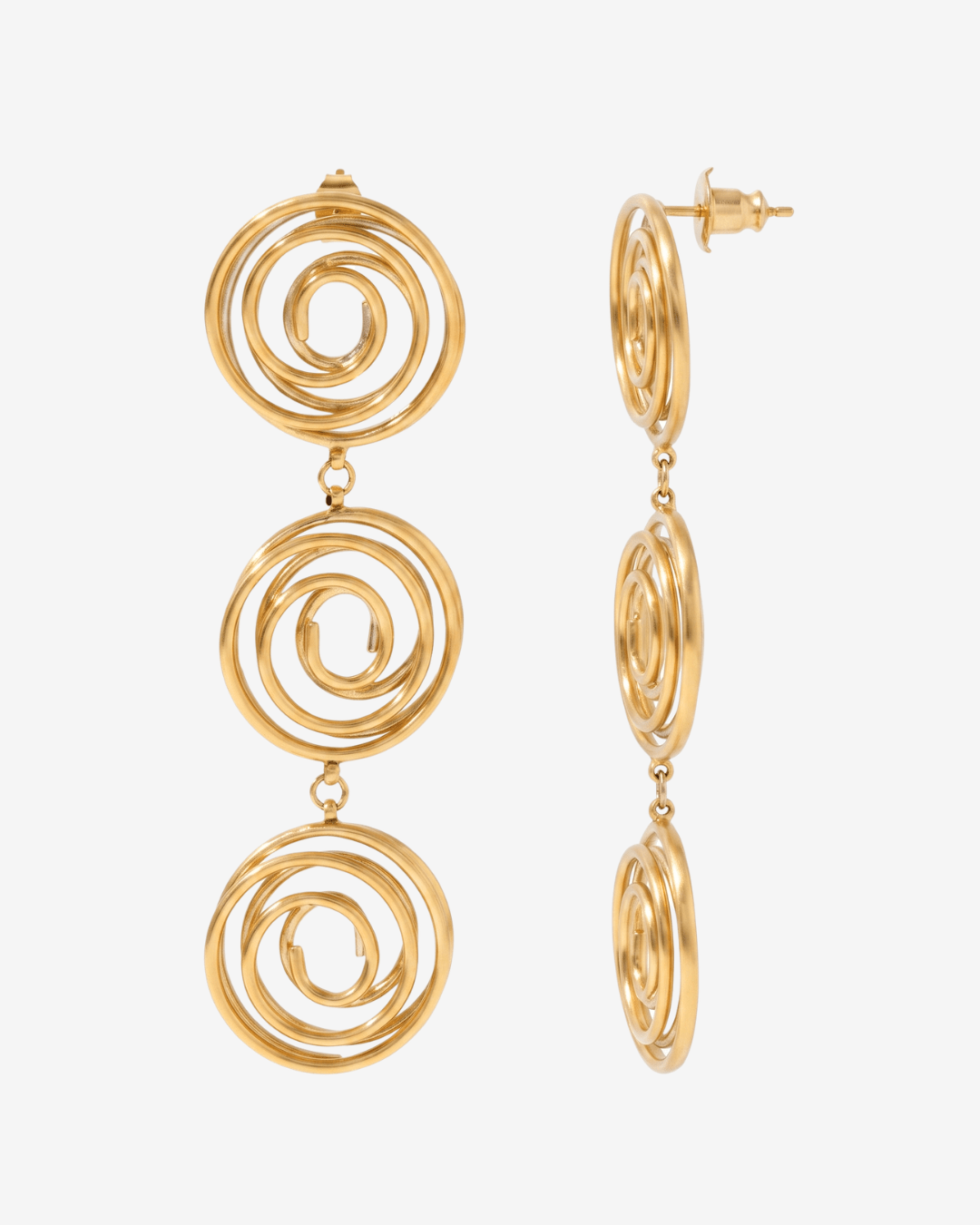 Twirl earrings - Opulaire - WATERPROOF jewelry - Gold -